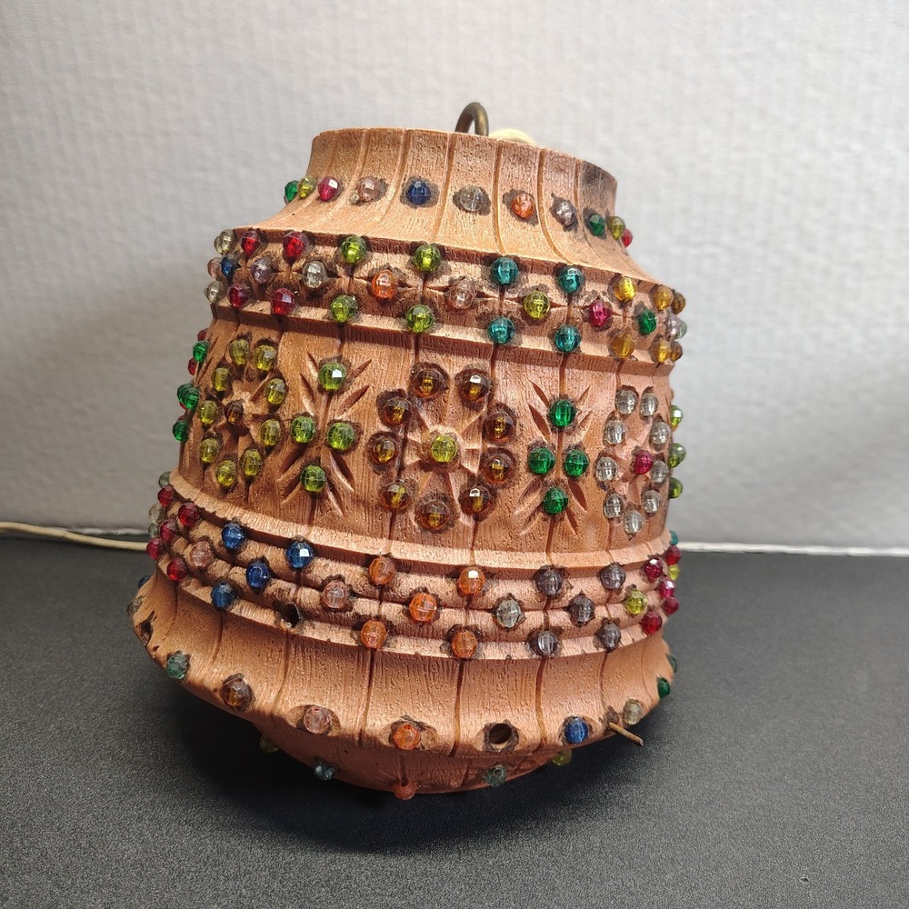 Vtg 70's LAWNWARE Medium Hanging Swag Light Patio Camper Multi-Color